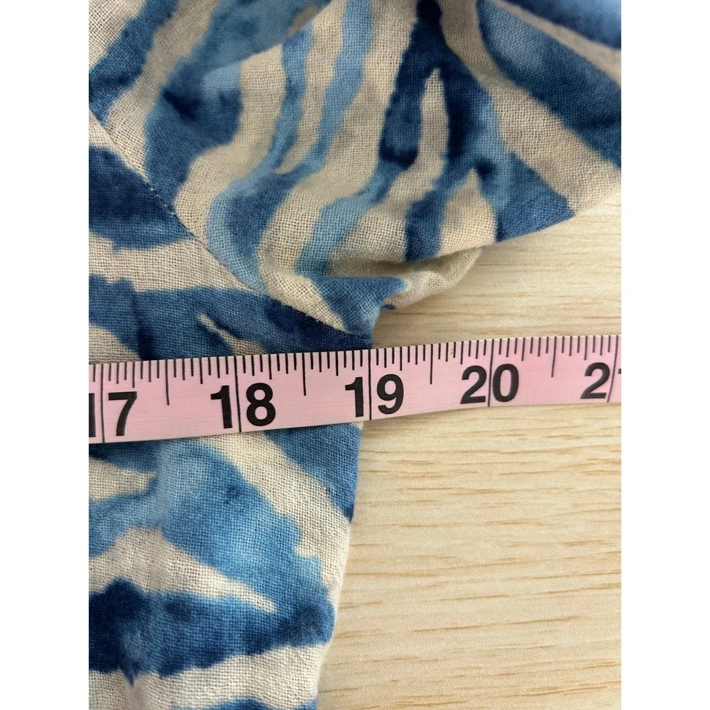 Soft Surroundings Mercado Gauze A-line dress Women's S Blue White Zebra Cotton - Picture 6 of 10